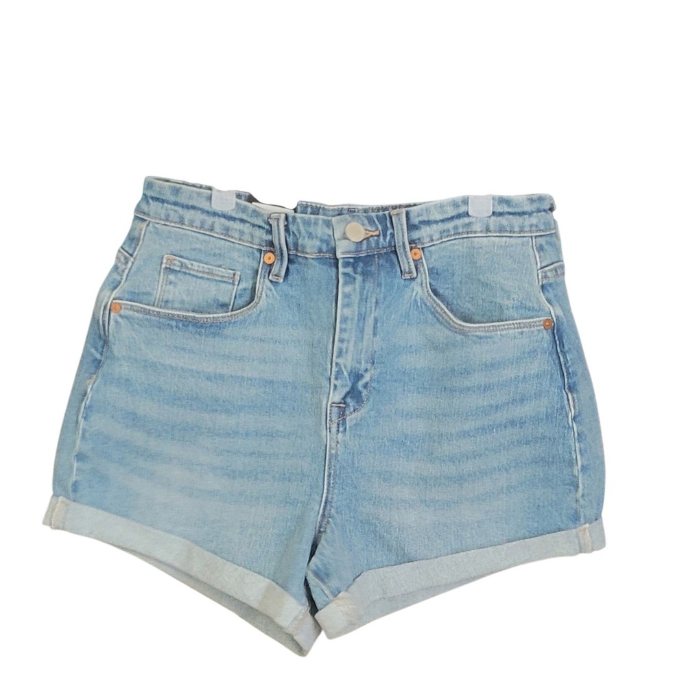 BlankNYC The Perry High Rise Denim Shorts Light Wash Blue Cuffed 28 32VV8260